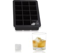 Relaxdays Bac à glaçons en silicone 2,5 cm moule à glace noir sans BPA HxlxP: 3 x 15 x 9,5 cm, noir