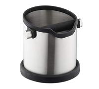 Relaxdays Bac à marc de café, barre en caoutchouc, pour machine porte-tamis, récupérateur, acier inox, argenté, 1 unité