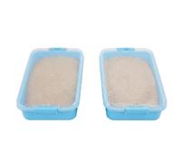 Relaxdays Bac à Sable en Plastique Lot de 2 avec Couvercle, 8x38x25 cm, intérieur, Bleu Clair