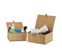 Relaxdays Lot de 2 bacs de rangement
