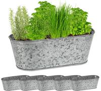 Pot en zinc seau décoratif jardinière vintage 3 L argenté pot en métal 3 litres