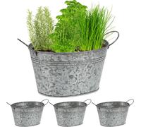relaxdays Bac en zinc, set de 4