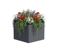 Relaxdays Bac Potager surélevé en Acier Gris, 52x100x87 cm, pour Fleurs, Plantes et légumes