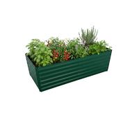 Relaxdays Bac surélevé, métal galvanisé, Fleurs, Vert | plantes & légumes, HxLxP : 60x200x100 cm, bac rectangulaire
