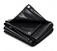 Relaxdays Bâche rectangulaire, noire | 3 x 4 m, 140 g/m², jardin et chantier, étanche, anti-UV, PE