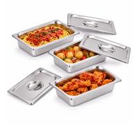 Relaxdays Bacs gastro GN 1/4 en inox, set de 3