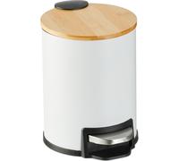 relaxdays Bad Poubelle 3 l avec couvercle en bambou