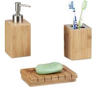 relaxdays Badaccessoires-Set braun