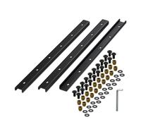 Relaxdays Barrette de Table, Lot de 3, Rail en métal 70 cm, stabilise Le Plateau, U- Profil avec vis, Acier, Noir