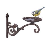 Relaxdays Bain d’Oiseaux, en Fonte de Fer. Montage Mural, récipient Qui Prend la Forme d’Une Feuille, Antique, Marron