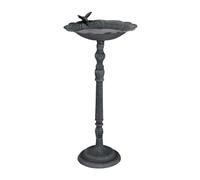 Relaxdays Bain d’Oiseaux, en Fonte de Fer, pour la Nourriture ou l’Eau, Non Fixe, HxLxP : 74,5 x 37,5 cm, Vert foncé