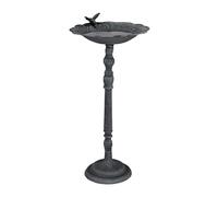 Relaxdays Bain d’Oiseaux, en Fonte de Fer, pour la Nourriture ou l’Eau, Non Fixe, HxLxP : 74,5 x 37,5 cm, Vert foncé