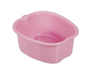 Relaxdays Bain de Pieds, bassine en Plastique, Lavage Pieds, Effet Massage, HxLxP : 15 x 33 x 38 cm, Rose