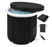 Relaxdays Bain glacé gonflable + couvercle