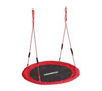 Relaxdays Balancelle nid, Ø 120 cm, poignées rembourrées, réglable, extérieur, Enfants, Max 100 kg, Rouge