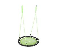 Relaxdays Balançoire Nid Balançoire Ronde Suspendue pour Enfants & Adultes Réglable Extérieur Ø: 80cm Jusqu'à 100kg Vert