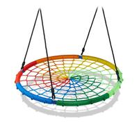 Relaxdays Balançoire nid d’oiseau, enfants, adultes, charge maximum 150 kg, réglable, 100 cm, jardin,multicolore