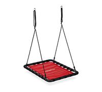 Relaxdays Balançoire nid d’Oiseau, Enfants et Adultes, Charge Maximum 100 kg, rectangulaire, LxP : 103x77 cm, Rouge