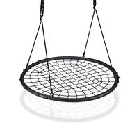 Relaxdays Balançoire nid d'oiseau maille filet 120 cm à suspendre ajustable enfant adulte jardin extérieur 150 kg, noir