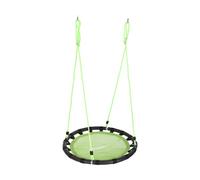 Relaxdays Balançoire Nid Balançoire Ronde Suspendue pour Enfants & Adultes Réglable Extérieur Ø: 80cm Jusqu'à 100kg Vert