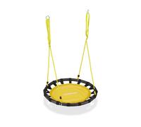 Relaxdays Balançoire nid d'oiseau rond 80 cm à suspendre panier enfant adulte jardin extérieur 100 kg , jaune