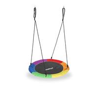 Relaxdays Balançoire nid d'oiseau Rond 90 cm à Suspendre Enfant Adulte Jardin extérieur Ø 90 cm, 100 kg