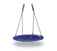 Relaxdays Balançoire Nid D'oiseau Rond Pour Le Jardin Avec Assise Bleu Multicolore