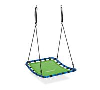Relaxdays Balançoire nid d’Oiseau, Enfants et Adultes, Charge maximale 100 kg, Hauteur réglable, LxP 76x103 cm, Vert