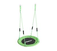 Relaxdays Balançoire nid Ronde, Ø 80 cm, poignées Mousse, réglable, extérieur, Enfants, jusqu'à 100 kg, Verte
