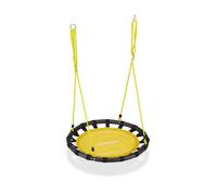 Relaxdays Balançoire-nid ronde Ø 80 cm, réglable, extérieur, pour enfants & adultes, max 100 kg, jaune