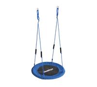 Relaxdays Balançoire nid Ronde Suspendue, poignées Mousse, réglable, extérieur, Ø 80 cm, Jusqu’à 100 kg, Bleue