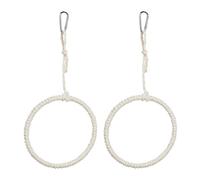 Relaxdays balançoire pour Oiseaux, Lot de 2, Anneau, 15 cm, Jouet Perruche, canari, mousquetons, herbiers Marins, Nature