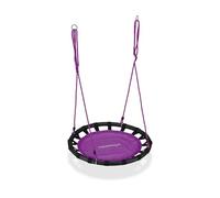 Relaxdays Balançoire Ronde Suspendue, Lilas | réglable, Ø 80 cm, jusqu'à 100 kg