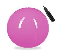 Relaxdays Balle de Gymnastique, Ballon de Fitness, Yoga & Pilates, Bureau, Pompe à air inclue, Ø 65 cm, Rose