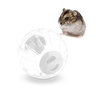 Relaxdays Balle de Hamster, Boule de Course, pour Souris, Chinchilla, Rat, Ø 18,5 cm, Plastique, Transparent/Blanc