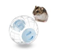 Relaxdays Balle de Hamster, Boule de Course, pour Souris, Chinchilla, Rat, Ø 18,5 cm, Plastique, Transparent/Bleu