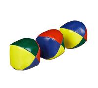 Relaxdays Balle de jonglage en lot de 3, professionnels et amateurs, enfants et adultes, set pratique, Ø 6 cm, coloré