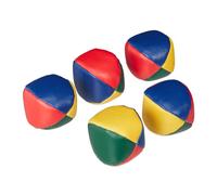 Relaxdays Balle de jonglage Lot de 5, Professionnels, Amateurs, balles Molles, Enfants, Adultes, Ø 6,5 cm, Multicolore