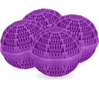 relaxdays Balle de lavage lilas, set de 4 pièces