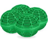relaxdays Balle de lavage verte, set de 4 pièces