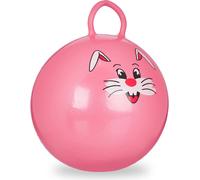 relaxdays balle rebondissante lapin rose, Ø 45,0 cm, 1 pièc.