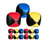 Relaxdays Balles de jonglage, Lot de 15, pour débutants et Pros, D : 6,5 cm, en PU, Boules de Jonglerie, Multicolores