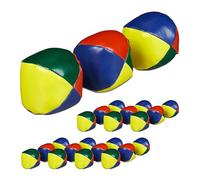 Relaxdays Balles de jonglage, Lot de 24, débutants et Pros, D : 65 mm, PVC & Sable, Boules Jonglerie, Multicolores
