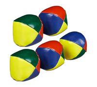 Relaxdays Balles de jonglage, Lot de 5, D : 65 mm, débutants et Pros, PVC & Sable, Boules Jonglerie, Multicolores