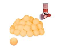 relaxdays Balles de ping-Pong, pièces, Accessoires en Plastique, sans Inscriptions, Tennis de Table, 38 mm Ø, Orange, Lot de 48
