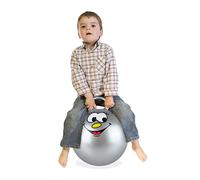 Relaxdays Ballon rebondissant pour Enfants, Lot de 2, Visage Gris