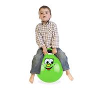 Relaxdays Ballon Sauteur Enfants, avec Visage, poignée, diamètre 45 cm, intérieur et extérieur, Jusqu’à 150 kg, Vert