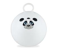Relaxdays Ballon Sauteur Enfants, Motif Panda, poignée, diamètre 45 cm, intérieur et extérieur, Jusqu’à 150 kg, Blanc