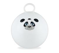 Relaxdays Ballon Sauteur Enfants, Motif Panda, poignée, diamètre 45 cm, intérieur et extérieur, Jusqu’à 150 kg, Blanc