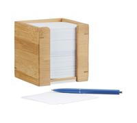 relaxdays Boîte à fiches brune avec 900 feuilles de notes incluses